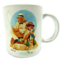 Norman Rockwell Coffee Mug Catching the Big One Museum Collector Fishing... - $239.79 MXN