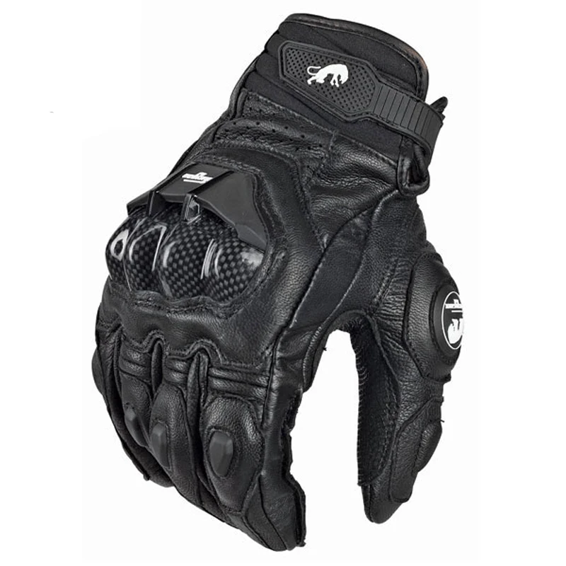 New Motorcycle Gloves black Racing Genuine Leather Motorbike white Road ... - $35.54+