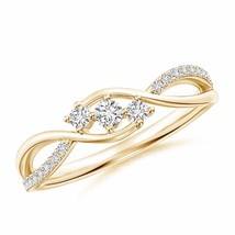 Angara Natural 2.5mm White Diamond Infinity Ring in 14K Yellow Gold (Size-7) - £458.52 GBP