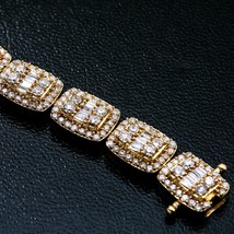 14k Yellow Gold Fn 8.00 Ct Round Lab-Created D/VVS1 Diamond Tennis Bracelet Mens - £192.58 GBP