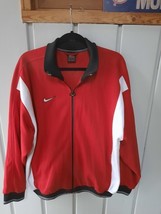 Team Nike Full Zip Warmup Track Jacket Oversized Size Large Red/Black/White - $24.75