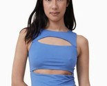 Cotton On Women&#39;s Cody Cut Out Tank Top Blue Size Small Strech Cropped S... - $9.49