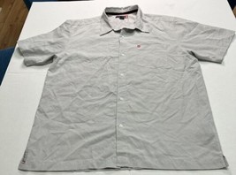 Quicksilver Short Sleeve Button Down Check White/Gray Pocket Shirt Men’s Size L - £14.78 GBP