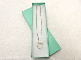 15&quot; Silver Tone Choker Necklace, Thin Chain, Rhinestone Heart Pendant, JWL-096 - £11.78 GBP