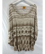 Ruby Road Dolman Tunic Top Blouse 1X Stretch Rayon Ivory Tan - $29.84 CAD