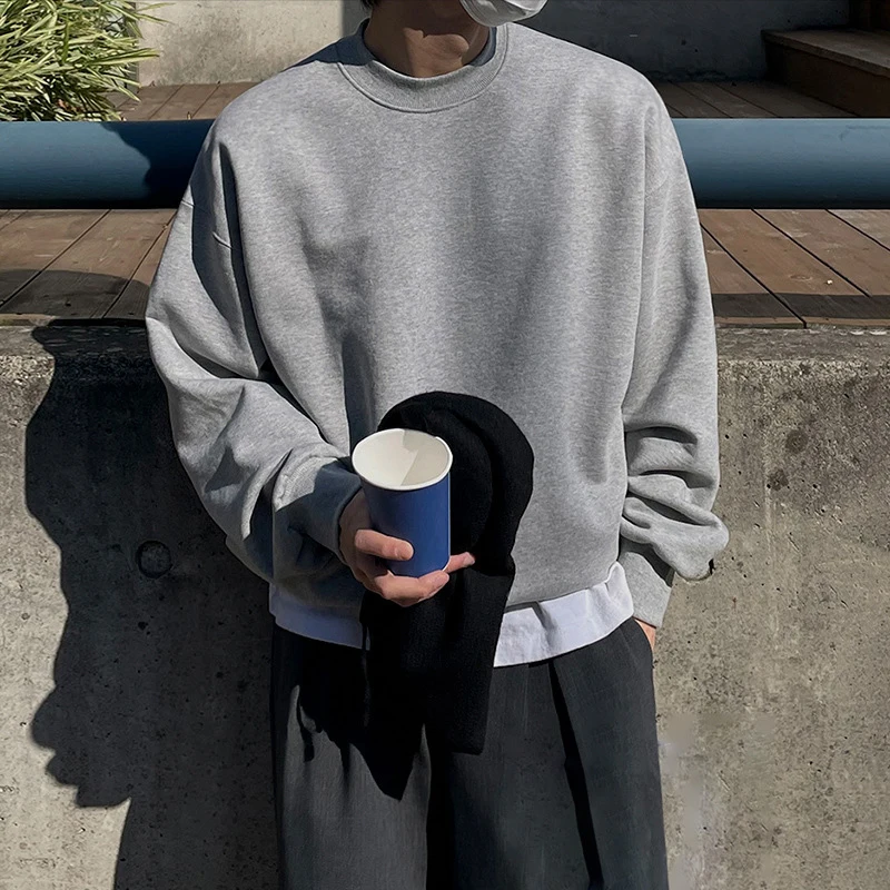 IEFB Round Neck Long Sleeve Men&#39;s Sweater Autumn Korean Fashion Trend Loose Casu - £167.35 GBP