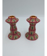 Vintage Millefiori Art Fimo Clay Coated Candlesticks Candle Holders - £17.69 GBP