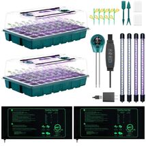 Complete Indoor Germination Station: Seed Starter Tray, Grow Lights &amp; He... - $106.87