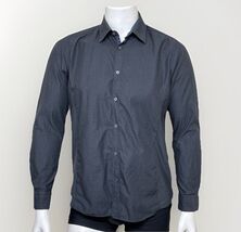 Ted Baker London Mens Long Sleeve Button Up Shirt Gray Black Flip Cuff S... - $20.14