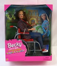 Barbie Friend Becky School Photographer Doll Wheelchair 1998 Mattel 20202 NRFB - £16.03 GBP