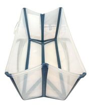 Stokke Flexi Bath Folding Baby Bathtub White Blue w/ Newborn Support No Plug image 2