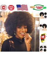 70&#39;s Afro Wig for Women - Natural Black Short Curly Glueless Wig with Bangs - $627.56 MXN