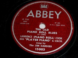 Lawrence Piano Roll Cook The Old Piano Roll Blues 78 Rpm Record Abbey 15003 - £19.58 GBP
