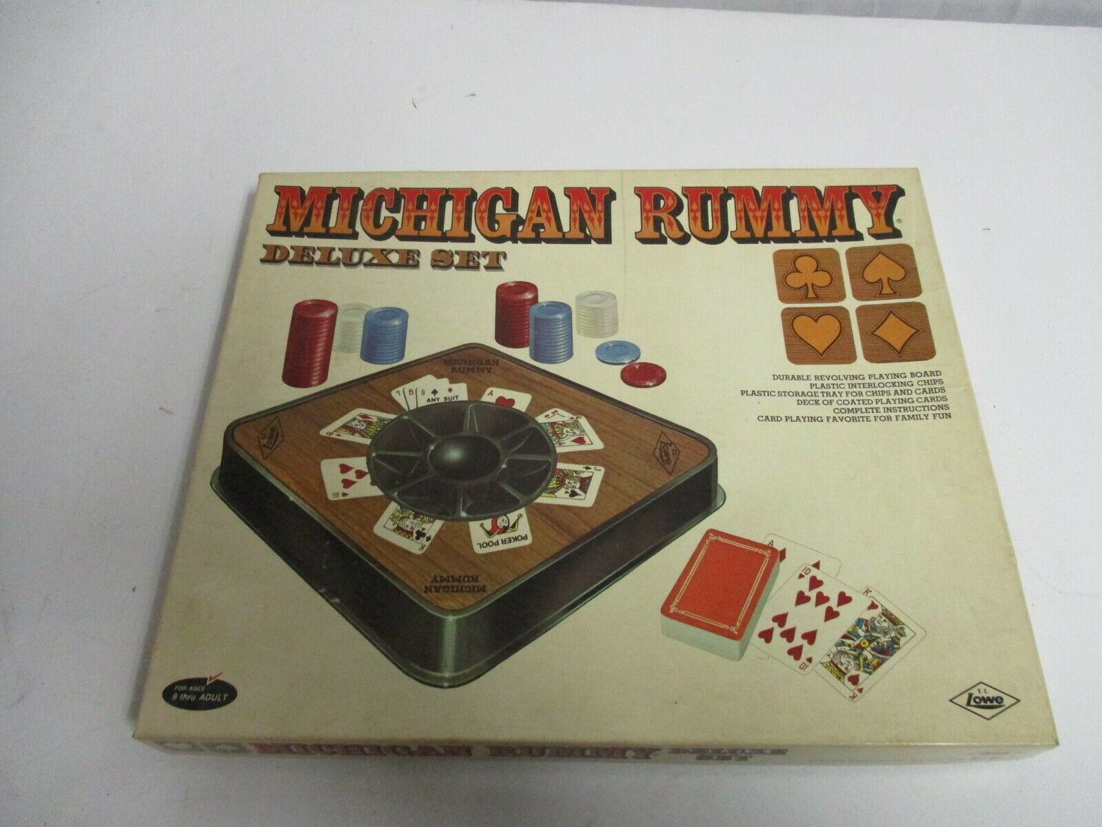 Vintage MICHIGAN RUMMY - CASINO SET 1970, E.S. Lowe NO.66 Plastic Game Board - $19.79