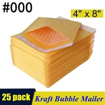 25 PACK 4&quot; x 8&quot; Kraft Bubble Mailers Padded Self Seal Shipping Bags Enve... - $10.99