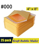 25 PACK 4&quot; x 8&quot; Kraft Bubble Mailers Padded Self Seal Shipping Bags Enve... - £8.59 GBP