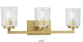 HDC- Westlyn 3-Light Brushed Brass Vanity Light with Clear Glass Shades 26 Width - £60.21 GBP