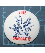 Vintage VOTE DEMOCRATIC Donkey Drummer Large Political Pinback Button De... - $276.61 MXN