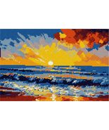 Pepita Needlepoint kit: Abstract Sunset, 12&quot; x 8&quot; - $86.00+