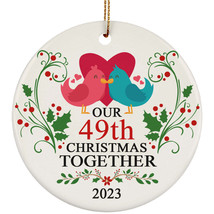 Funny Couple Bird Ornament Gift Decor 49th Wedding Anniversary 49 Year Christmas - £11.80 GBP