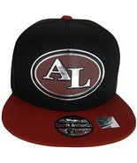 Alabama AL Oval Style Cotton Snapback Baseball Cap (Black/Crimson) - £11.95 GBP