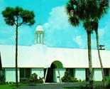 Vtg Chrome Postcard Moravian Church in Coral Ridge Ft Lauderdale FL B &amp; ... - $3.91