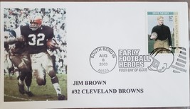 First Day of Issue Early Football Heroes Jim Brown #32 Cleveland Browns - £4.68 GBP