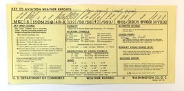 Key to Aviation Weather Reports Codes June 1961 Washington D.C. - £11.17 GBP