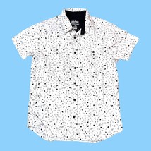 Harry Potter All Over Print White Black Short Sl Button-Up Shirt Magical... - $18.69
