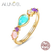 25 sterling silver ring for women natural amazonite synthetic amethyst opal rose quartz thumb200