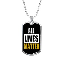 All Lives Matter Prolife Necklace Stainless Steel or 18k Gold Dog Tag 24&quot; Chain - £37.52 GBP+