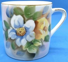 Lefton Floral Design hand Painted Mug 3&#39;&#39; Tall SL3918N - £6.36 GBP