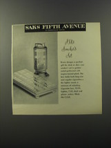 1953 Saks Fifth Avenue Evans Cigarette Box and Lighter Advertisement - £14.28 GBP