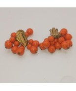 Vintage Orange Cluster Beads Clip on Earrings - €13,02 EUR