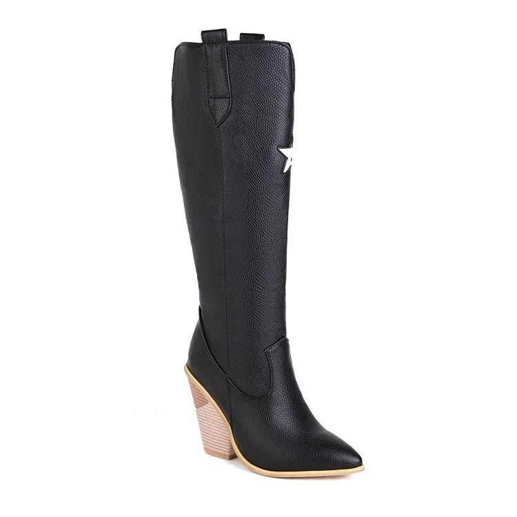 Women Wee Knee High Boots  2024  Heels Chelsea Boots Ladies Shoes Pink White Kni - $126.35