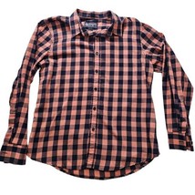 American Rag Button Down Shirt Long Sleeve Men&#39;s Large L Blue Orange - £11.69 GBP