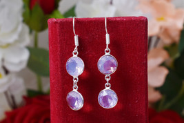 Main Rhodium Poli Rond Rose Quartz Traditionnel Boucles D&#39;Oreilles Femme - £21.51 GBP