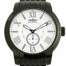 NEW Balmer 14058 Mens Noble Collection White Dial Black St Steel Mesh Band Watch - £85.59 GBP