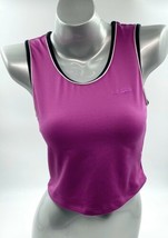 Avia Cropped Athletic Top Large Purple Black Workout Tank Gym Womens - £10.83 GBP