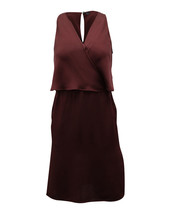 Theory Osteen Sleeveless Mini Dress In Silk Women Burgundy Uk Size 2 - $96.90