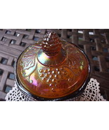 Indiana cracker biscuit covered jar, grape design, 7 1/4&quot; tall [GL-3] - $52.79 CAD