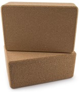 DA VINCI Set of 2 Premium Natural Cork Yoga Blocks 9 x 6 x 4 Inch (disco... - £23.13 GBP