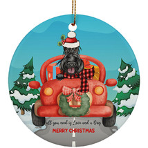 All You Need is Love And a Scottish Terrier Dog Merry Christmas Circle Ornament - £15.75 GBP