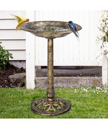 28&quot; Height Pedestal Bird Bath Outdoor Garden Decor Vintage Yard Birdbath... - $75.07 CAD