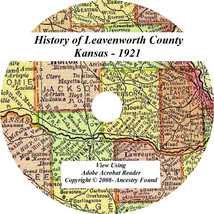 1921 History &amp; Genealogy of LEAVENWORTH County Kansas - £4.65 GBP