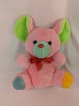 Animal Toys Plus Pink Mouse Multicolor Ears Feet 12 Inch 1981 Stuffed Animal - $33.95