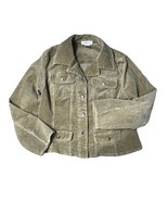 Chadwick&#39;s Corduroy Jacket Women&#39;s 12P Petite Blazer Button Up Olive Gre... - $36.07 CAD