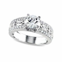 1.88 CT Round LC Moissanite 925 Silver Solitaire Filigree Engagement Ring - £74.96 GBP