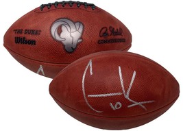 Cooper Kupp Autographed Duke Metallic Los Angeles Rams Logo Football Fanatics - £349.59 GBP