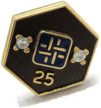 25 Year Double Diamond LGB 1/10 10Kt Yellow Gold Filled Neck Tie Pin Tack - £47.33 GBP